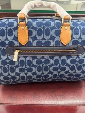 Coach Rowan Satchel Bag In Signature Denim Canvas NWT CY699